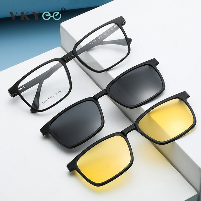 VICKY 2191 Sonnenbrille, Clip-on, Vollrand, rectangular, TR90, Unisex, black - Bild 1