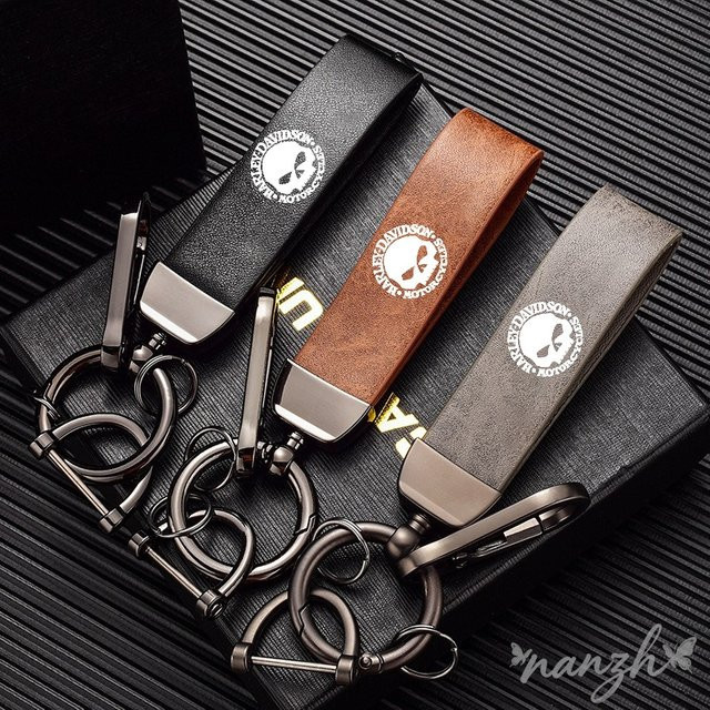Harley Davidson Schlüsselanhänger, Leder, Unisex - Bild 1