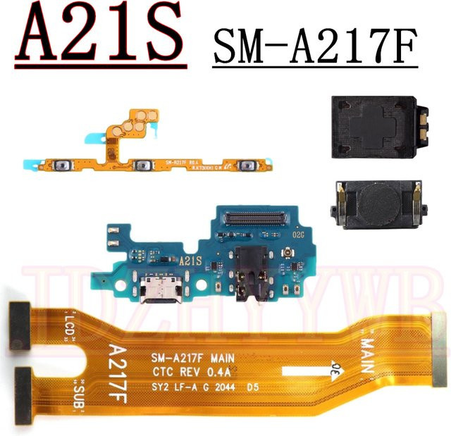 Samsung A21S SM-A217F/DS USB-C Ladeport und Flexkabel für Motherboard, Lautsprecher und Ringer - Bild 1
