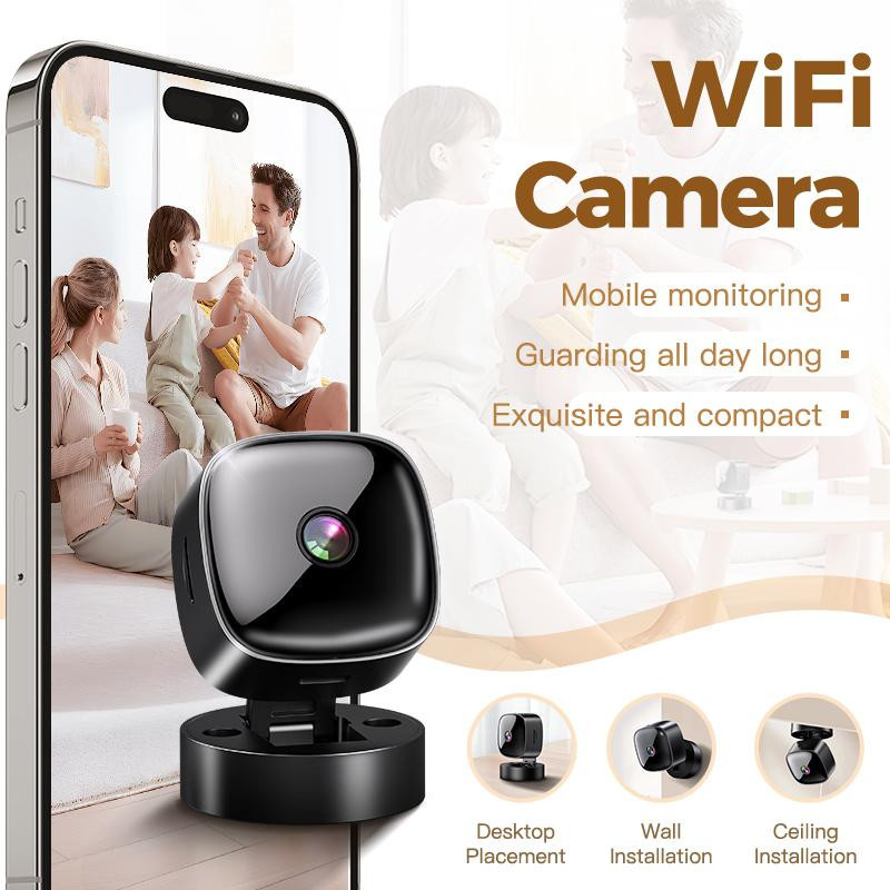 Meiteai-All Mini WiFi Smart Überwachungskamera in Schwarz mit HD 1080P, 360 Grad Drehbarkeit und 32G Speicherkarte - Bild 4