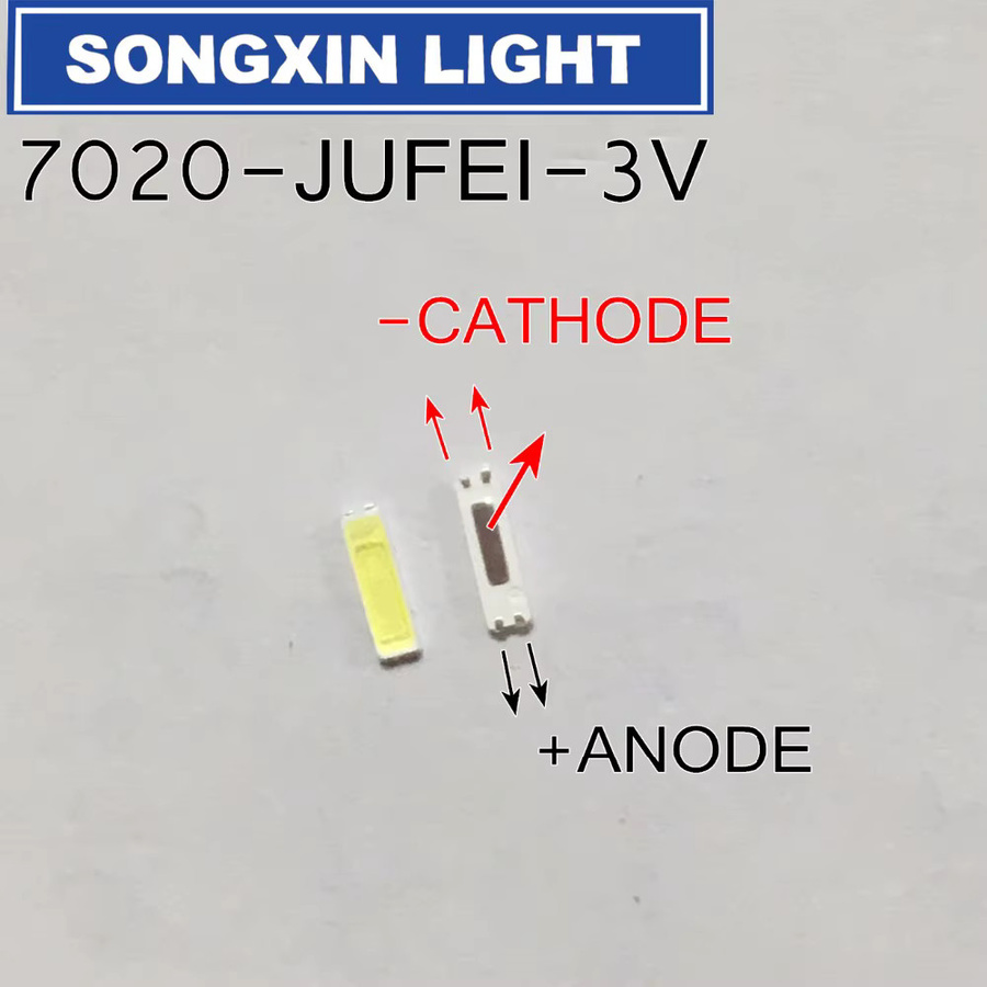 50 Stück Jufei LED 7020 Lichtperlen für LCD TV Hintergrundbeleuchtung, Kühlweiß, 0,5 W, 3 V, 54 lm - Bild 2