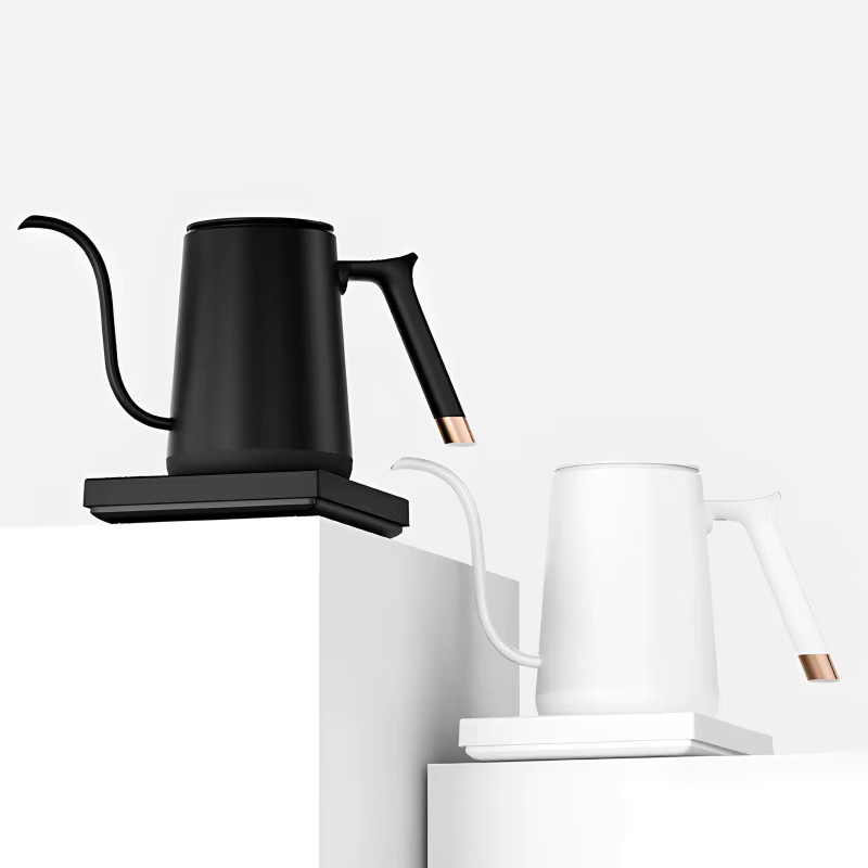 Timemore Fish Smart Elektrischer Schwanenhals-Wasserkocher mit App-Steuerung, temperaturgesteuerter Pour-Over Wasserkocher aus Edelstahl, Farbe: Weiß - Bild 4