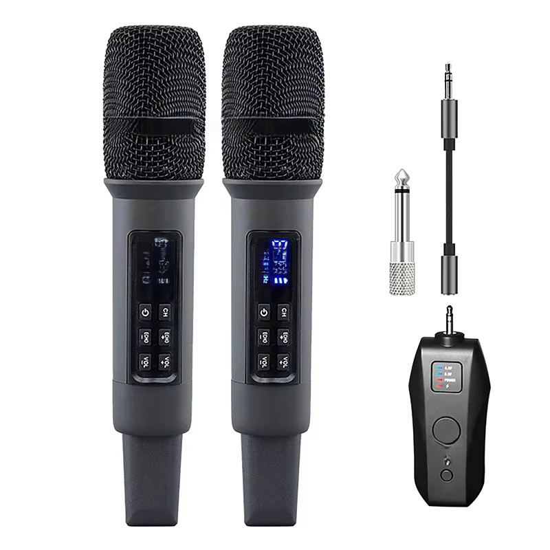luxuglow 2-Kanal UHF Funkmikrofon-System mit Dual-Handheld-Mikrofonen in Schwarz für Bühne, Kirche und Party mit 30m Reichweite - Bild 5