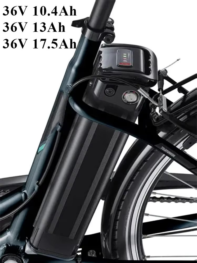 Telefunken Multitalent Zündapp Z510 E-Bike Akku 36V 10,4Ah Silver Fish Batterie in Silver/Black - Bild 6