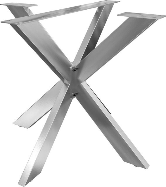 DELUKE Tischgestell KRYT aus Edelstahl in Silber für Esstisch oder Schreibtisch, B/T/H: 71 x 85 x 85 cm - Bild 1