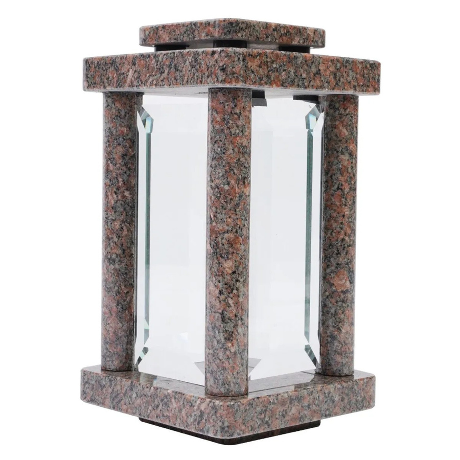 KOKA Grablampe viereckig gerundet aus Granit Bohus Red, Farbe: Rot, B/T/H: 26,0 x 14,0 x 14,0 cm - Bild 2