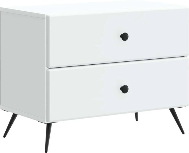 vidaXL Nachttisch aus Holzwerkstoff in Weiß, B/T/H: 62 x 34,5 x 47,5 cm - Bild 1