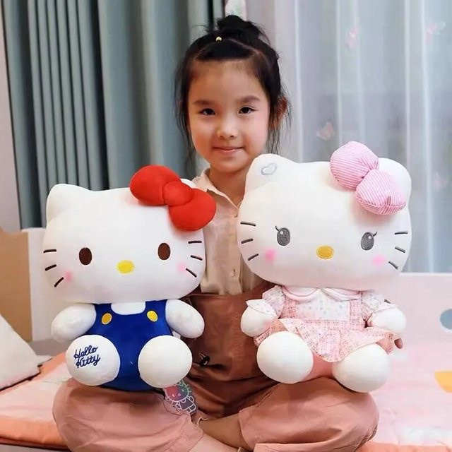 Sanrio Hello Kitty Plüschtier Weißes Kuscheltier als weiches Kissen für Mädchen - Bild 1