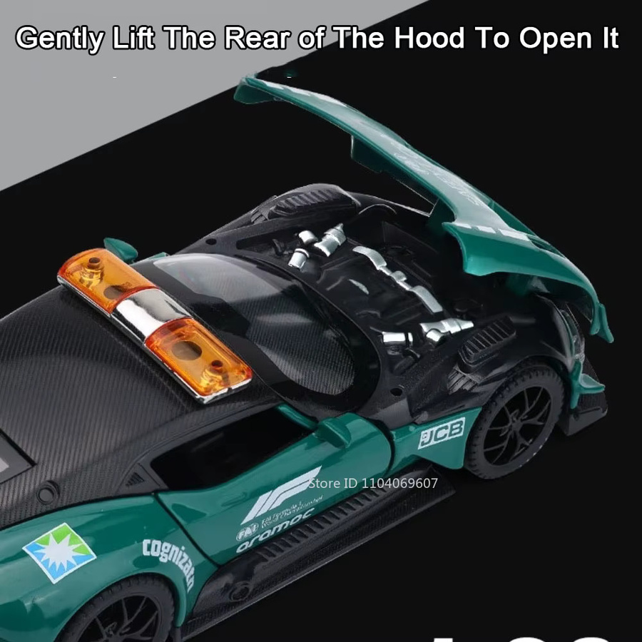 RMZ City Vulcan Sicherheitsauto DB12 Modell im Maßstab 1:32 mit Sound und Licht in Blau oder Grün - Bild 5