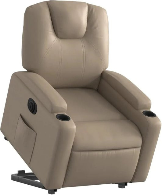 vidaXL Elektrischer Relaxsessel mit Aufstehhilfe in Cappuccino, Kunstleder TV-Sessel mit Armlehnen - Bild 1