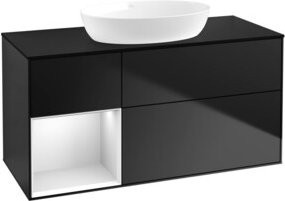 V&B Waschtischunterschrank Finion in Weiß und Schwarz lackiert, Breite: 120 cm, Tiefe: 50,1 cm, Höhe: 50,1 cm - Bild 1