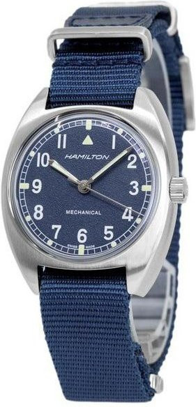 Hamilton Armbanduhr, Edelstahl, Handaufzug, blau, Herren - Bild 1