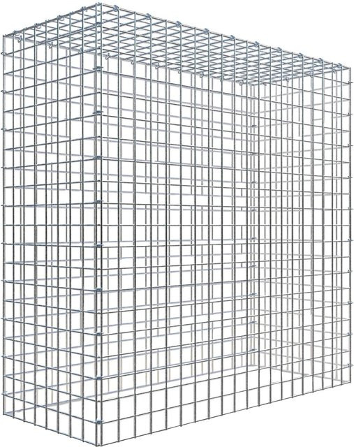 Gabiona C-Ring Anbaukorb Typ 3 in Silbergrau, Maschenweite 5 x 5 cm, B/T/H: 100 x 100 x 40 cm - Bild 1