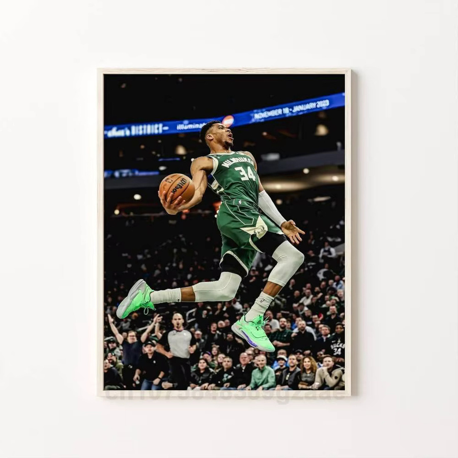 G-Giannis A-Antetokounmpo Poster, selbstklebender Kunst-Aufkleber aus wasserfestem Papier in Mehrfarbig, Wanddekoration für Zimmer, Bar oder Kaffeehaus - Bild 6