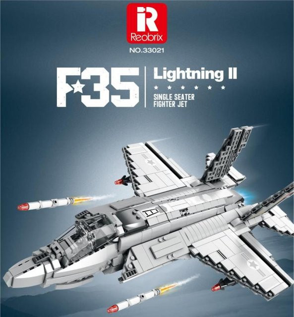 barweer F-35 Lightning Kampfflugzeug, Modellbausatz, 1600 Teile - Bild 1
