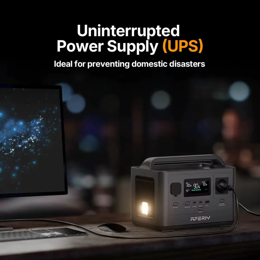 Aferiy AF-P040 Tragbare Powerstation in Schwarz mit 400W/256Wh LiFePO4, 300W AC & 120W Solarladung für Camping, Wohnmobil und Outdoor-Backup - Bild 2