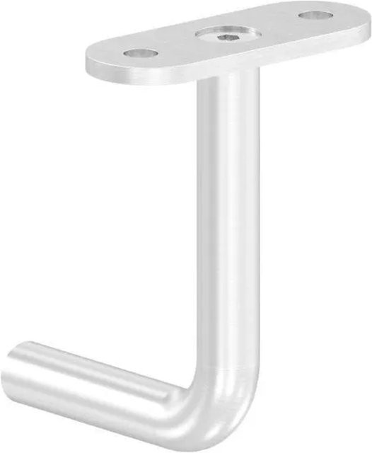 FeNau Handlaufhalter aus Edelstahl in Silber, Ø 12 mm mit Platte 60 x 75 mm, gerade - Bild 1