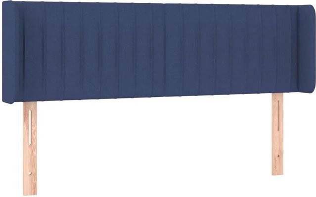 vidaXL LED Kopfteil Blau mit USB-Ladeport und integrierter Beleuchtung, B/H: 147 x 88 cm, Stoff - Bild 1