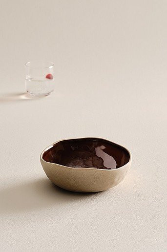Jotex Salat Schale CARA aus Keramik in Braun, Durchmesser: 18 cm - Bild 1