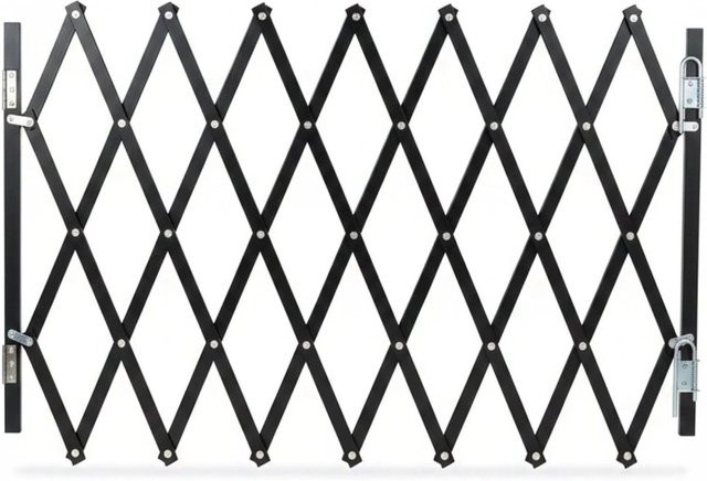 Relaxdays Hundeabsperrgitter aus Bambus und Eisen in Schwarz, ausziehbar von 48,5 cm bis 96 cm Breite - Bild 1