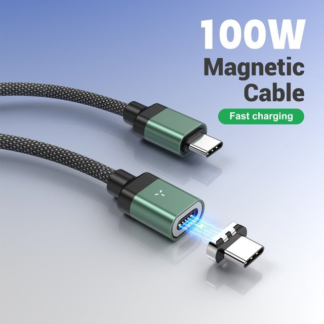 Magnpter Magnetisches USB-C zu USB-C Schnellladekabel und Lightning Datenkabel in Schwarz - Bild 1