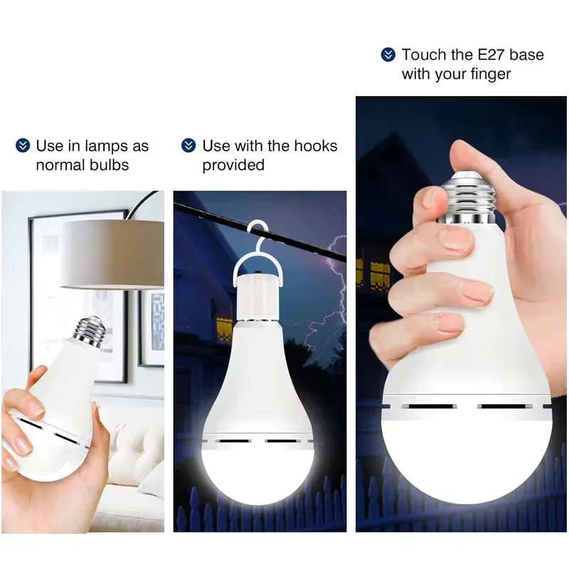 LINYILIGHT LED Camping Laterne 15W, wiederaufladbare E27 Notfallbeleuchtung, dimmbar und wasserdicht, Weiß - Bild 4