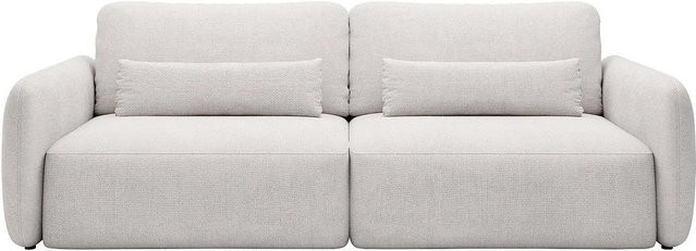Schlafsofa Vopoza in Beige mit Strukturstoff und Armlehnen, Breite: 238 cm - Bild 1