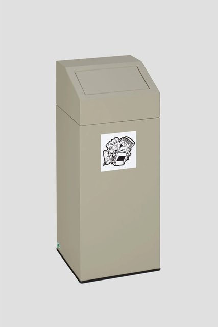 PROREGAL Wertstoffsammler Restmüll 82 Liter aus verzinktem Stahl in Grau, H x B x T: 89 x 38 x 38 cm - Bild 1