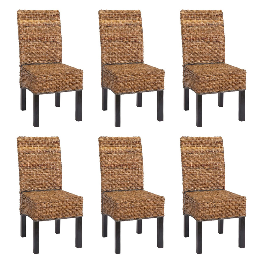 CHEFGASTRO Esszimmerstuhl 6er-Set Malibu Korbstühle aus Bananengeflecht in Braun, B/T/H: 96 x 46 x 41 cm, Sitzhöhe: 46 cm - Bild 2