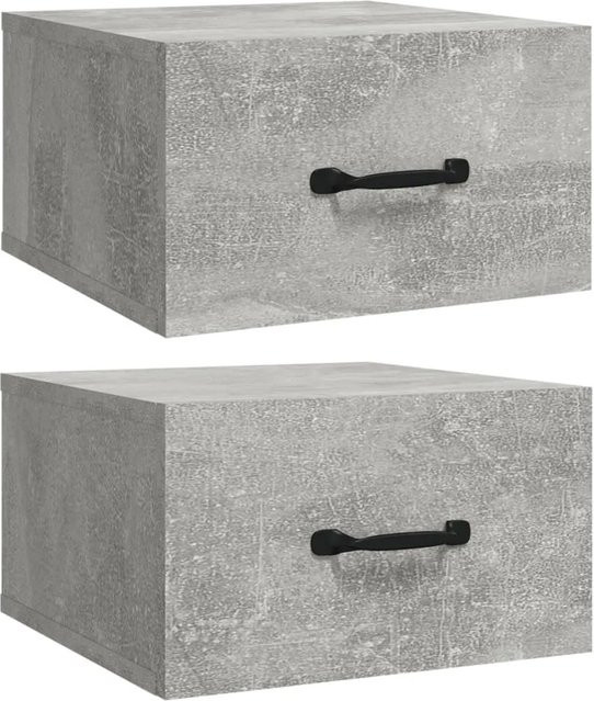vidaXL Wand-Nachttische 2er-Set Betongrau B/T/H: 35 x 35 x 20 cm - Bild 1