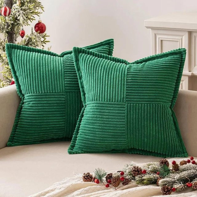 JMG Clothing Weihnachts-Cord-Kissenbezug im Boho-Stil, Rot, B/T/H: 45 x 45 x 45 cm - Bild 1