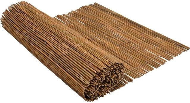 vidaXL Bambuszaun in Braun aus Bambus und verzinktem Draht, B: 500 cm, H: 100 cm - Bild 1