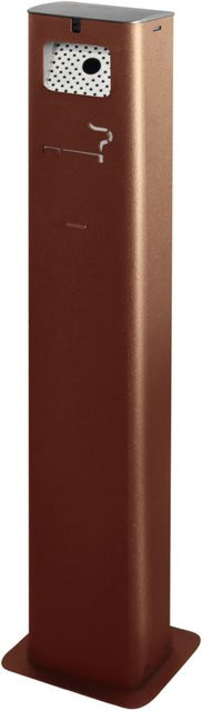 Stil Casa Standaschenbecher Corten Braun, rechteckig, mit Innenbehälter und Bodenbefestigung, abschließbar, Höhe: 106 cm, Breite: 17,5 cm, Tiefe: 10,5 cm - Bild 1