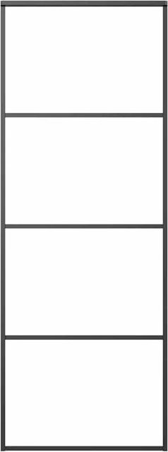 vidaXL Schiebetür aus ESG-Glas und Aluminium in Schwarz, mattiert, B/H: 76 x 205 cm - Bild 1