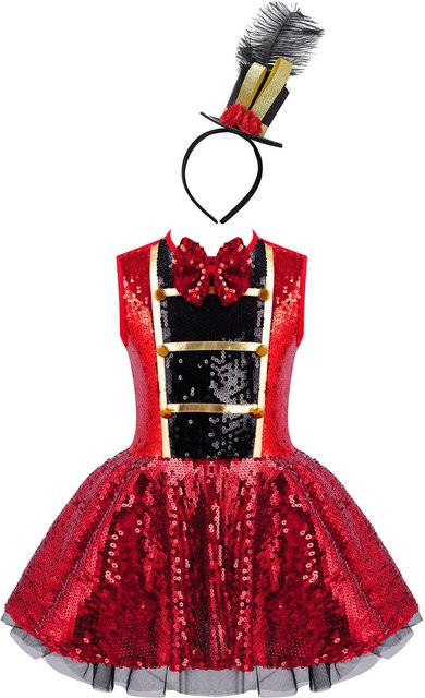 iEFiEL Zirkus Kostüm, Paillettenkleid Tutu, rot, ab 3 Jahre - Bild 1