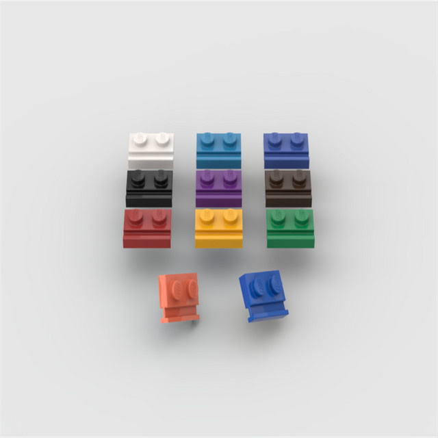 alibricks MOC Bausteine 32028 Modifizierte 1x2 Platte mit Türschiene, Nachfüllpack, 100-teiliges Set, Gelb - Bild 1
