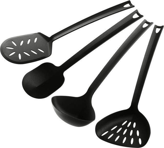 Fackelmann Küchenhelfer-Set Asia Wok, 4-teilig, Schwarz - Bild 1