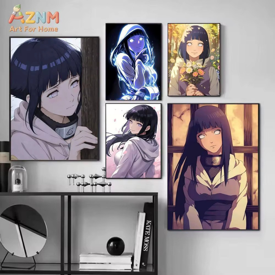 Kayou Naruto Hyuga Hinata Byakugan Anime Leinwandgemälde Wandkunst Poster ohne Rahmen Mehrfarbig - Bild 2