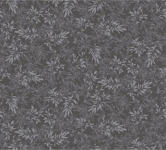 A.S. Création Vliestapete mit botanischem Blättermuster in Schwarz Grau, Breite: 53 cm, Länge: 1005 cm - Bild 1