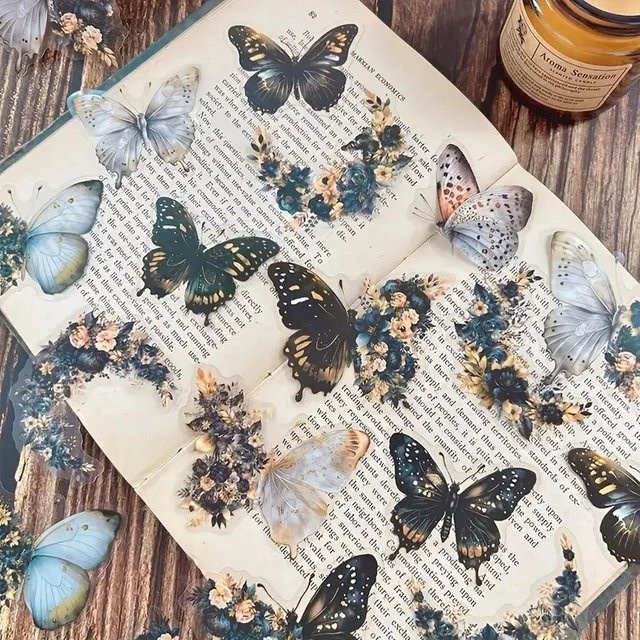 30 Stück INS Schmetterling und Blumen DIY dekorative Aufkleber in Multicolour für Scrapbook, Tagebuch und Planer - Bild 1