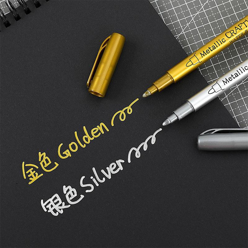 Crownne Permanente Farbmarkierungsstifte in Gold und Silber für DIY-Projekte - Bild 2