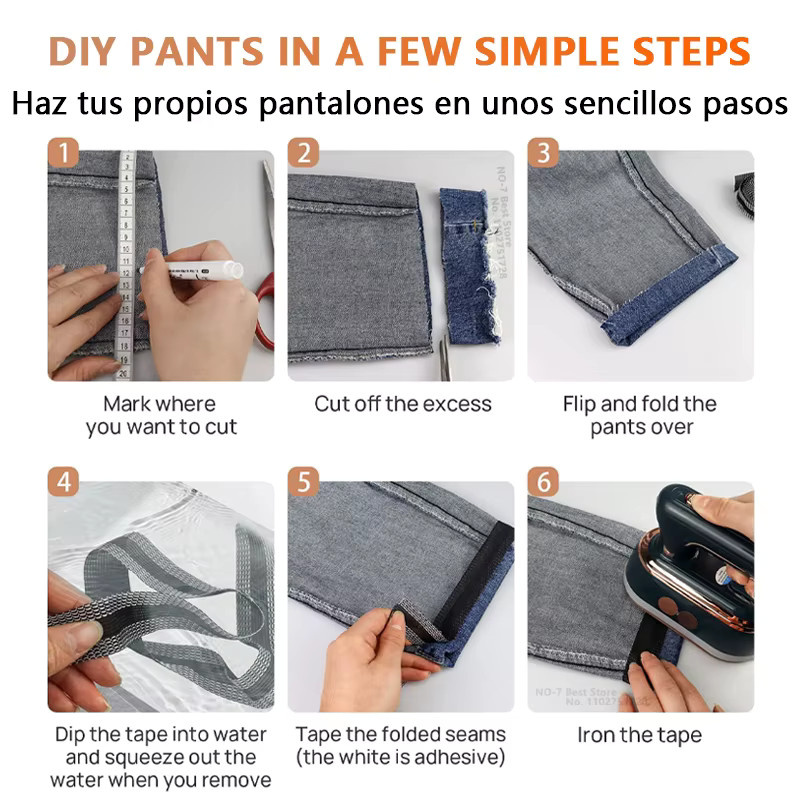 iLMH Selbstklebendes Hosenkantenband zum Aufbügeln für schnelle Reparaturen an Jeans und Kleidung - Bild 3