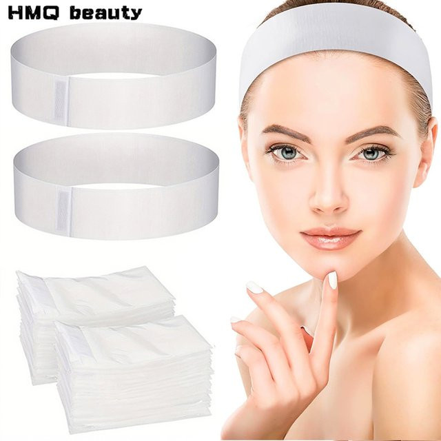 HMQ beauty Einweg Gesichts Stirnbänder, Weiß, Unisex - Bild 1