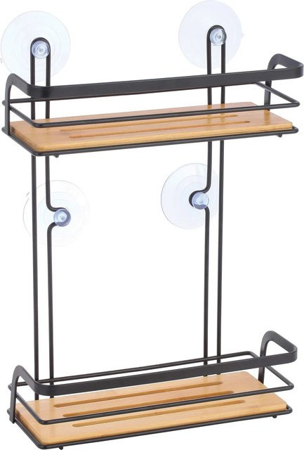 MSV Regal Hiko Wandregal in Schwarz-Braun mit B/T/H: 25,5 x 12 x 37 cm - Bild 1