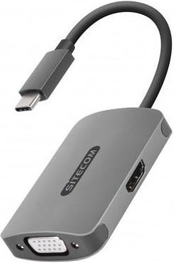 Sitecom Adapter CN-373 USB-C 3.1 auf HDMI und VGA in Schwarz und Grau - Bild 1