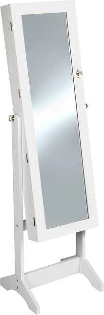 tectake Schmuckschrank mit Ganzkörperspiegel und abschließbarem Innenraum, Weiß, B/T/H: 45 x 37 x 147 cm - Bild 2
