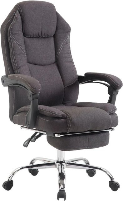 Ergonomischer Bürostuhl DELUKE MEDHA in Dunkelgrau mit Stoffbezug und Chromgestell, H x B x T: 114 x 67 x 64 cm - Bild 1