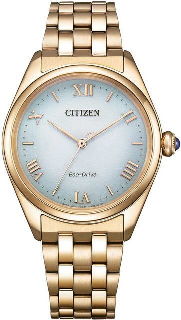 Citizen Armbanduhr, Solar, Edelstahl, Blau, 33,0 mm, Damen - Bild 1