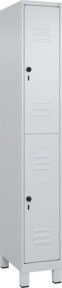 C+P Doppelstock-Spind Classic PLUS in Grau mit 1 Abteil, Stahl-Türen und Soft-Anschlag, H x B x T: 195 x 30 x 50 cm - Bild 1