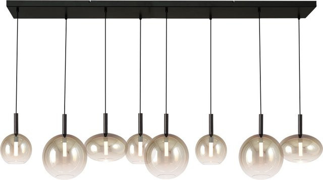Masterlight Lido LED-Pendelleuchte 8-flammig in Gold und Schwarz matt mit transparentem Glas - Bild 1